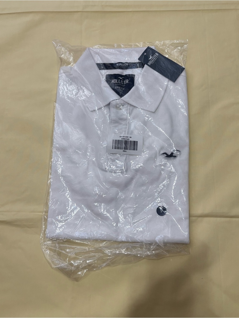 Hollister Men’s White Polo with Navy Logo